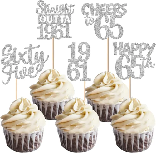 Vista 101 de 30 piezas negras para cupcakes de 10.º cumpleaños con purpurina Ten Happy 10 Straight Outta 2016 para saludos a 10 años 10 cumpleaños, boda Negro