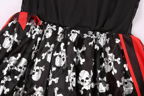 Vista 7 de Disfraz de pirata para niñas, juego de vestido de bucanero de lujo para fiesta de Halloween