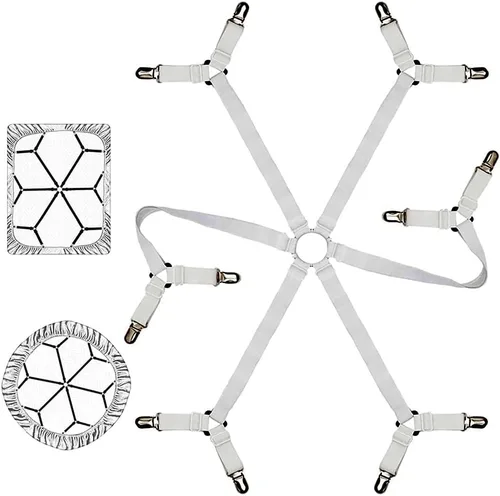 Vista 8 de Correas de sábanas, accesorios de cama ajustables (negro)