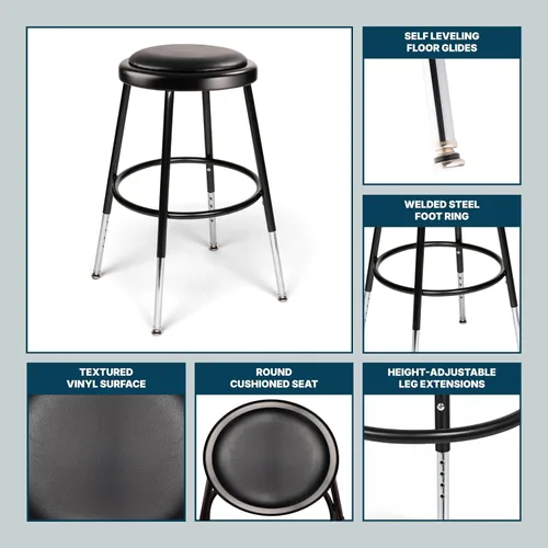 Vista 8 de OEF Furnishings OEF6418H-10/2 Taburete redondo multiusos de grado comercial prémium