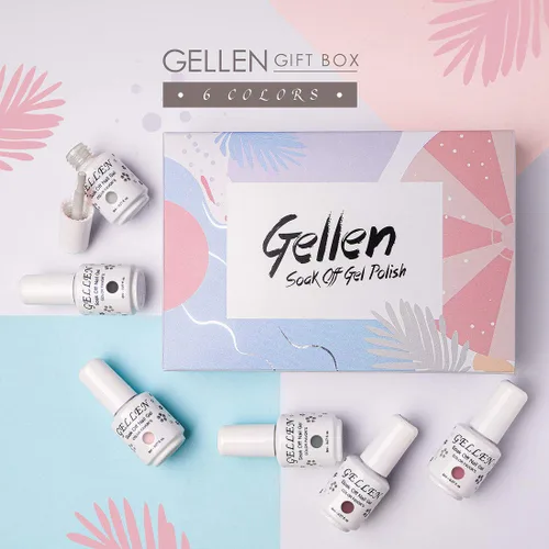 Vista 7 de Gellen Kit de esmalte de uñas en gel, 6 colores grises Nude, diseño popular de arte de uñas, pasteles clásicos, tonos naturales, esmalte de gel