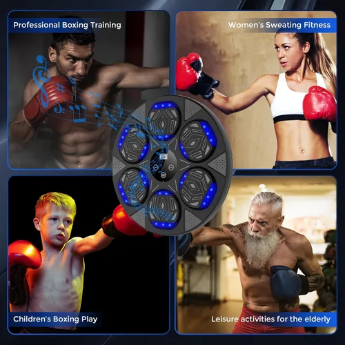 Vista 5 de LOLBOX 2026 Music Boxing Machine for Adults and Kids, Smart Bluetooth Boxing Training Equipment with Gloves Wall Mounted, Workout Punching Machine