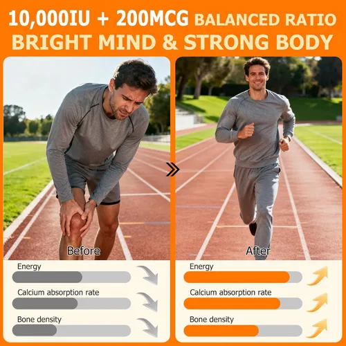 Vista 4 de Liefiet Vitamina D3 K2 10000 UI con 200 mg, cápsulas de vitamina D3 y K2, complejo de vitaminas D y K 2 en 1 con aceite de coco virgen, 120 cápsulas