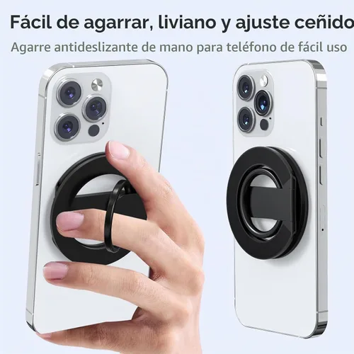 Vista 9 de RESPECTED BRO - Soporte magnético para teléfono con anillos duales, compatible con iPhone 17/16/15/14/13/12, soporte multifuncional para escritorio