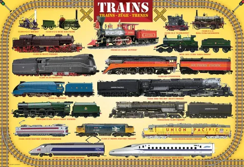 Vista 2 de Rompecabezas de 100 piezas de trenes