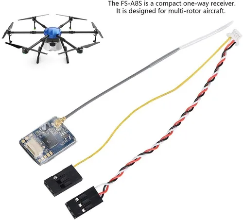 Vista 3 de Receptor RC, FS-A8S 2.4G 8CH Mini receptor w/PPM i-Bus SBUS salida para FS-i4 FS-i6 FS-i6S