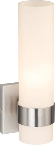 Vista 10 de XiNBEi Lighting XB-W1185-SB - Aplique de pared ADA, lámpara de tocador de baño vintage con tubo de vidrio acabado de latón satinado para cocina