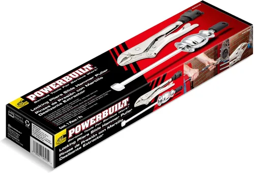 Vista 5 de Powerbuilt Juego de Alicates de Martillo Deslizante con Bloqueo, Alicates de Bloqueo de 9 Pulgadas, Martillo Deslizante Robusto de 2 Libras con un