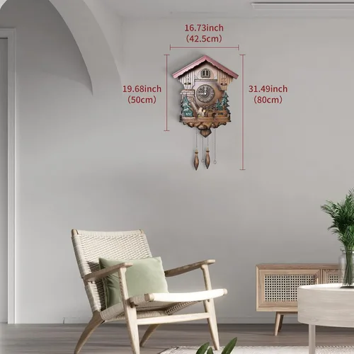 Vista 4 de Reloj de pared con péndulo de cuco Kendal, cuarzo, bosque negro, casa, decoración del hogar MX239