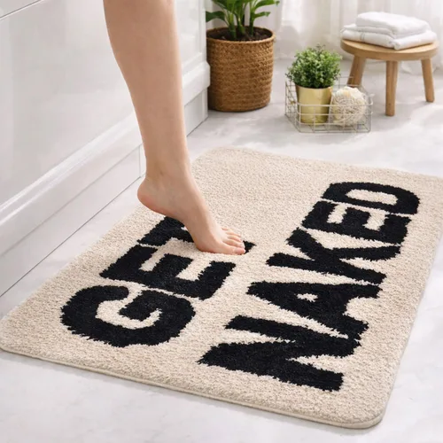 Vista 3 de Get Naked - Alfombra de baño antideslizante, bonita alfombra de baño copetuda, alfombra de baño de microfibra lavable para interiores, para baño