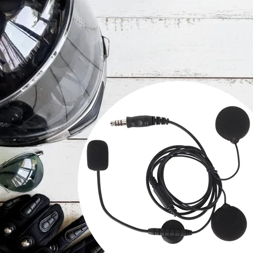 Vista 5 de Emoshayoga Auricular para casco de motocicleta, transmisión estable de 0.276 in. Enchufe de radio bidireccional, micrófono, sonido claro, a prueba
