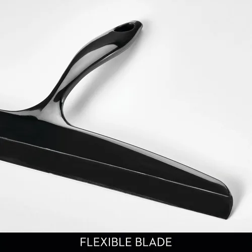 Vista 4 de iDesign Bathroom Escobilla de Ducha de Plástico para Baño con Gancho de Pared - Negro