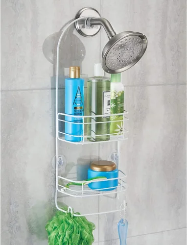 Vista 3 de InterDesign 58652 Rondo - Organizador de ducha para champú, acondicionador, jabón, color blanco