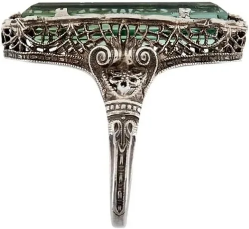Vista 4 de Anillos de lujo para mujer de estilo vintage con circonitas cúbicas verdes para fiesta