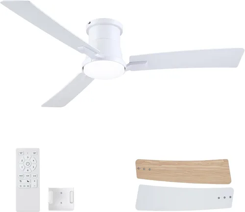 Vista 14 de Ventiladores de techo negros de 52 pulgadas con luces, ventilador de techo