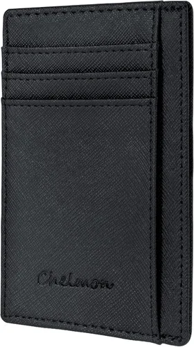Vista 43 de Cartera Chelmon Slim RFID - Cartera de bolsillo frontal minimalista para tarjetas de crédito delgadas