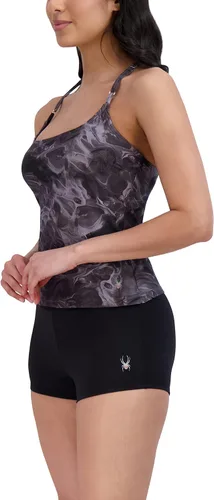 Vista 2 de Spyder Conjunto de traje de baño de tankini de espagueti estándar para mujer, con control de abdomen, de secado rápido, copa extraíble, correa