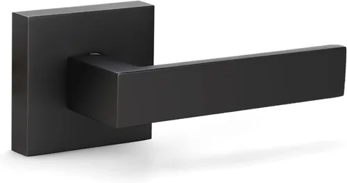 Vista 33 de KNOBWELL - Paquete de 1 manija para puerta delantera con llave y cerradura, manijas de palanca negras para puerta exterior, juego de cerradura