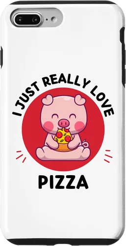 Vista 9 de iPhone 15 Kawaii Cute Pig I Just Really Love Pizza Lover Case
