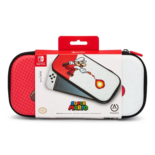Vista 9 de PowerA Slim Case for Nintendo Switch - OLED Model, Nintendo Switch or Nintendo Switch Lite - Fireball Mario, Protective Case, Gaming Case, Console