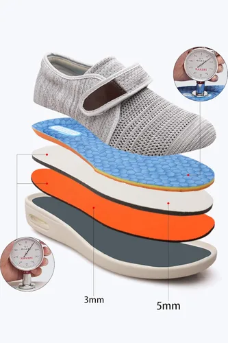 Vista 2 de ZUMEIJIA Zapatos diabéticos para mujer zapatos casuales ajustables zapatos anchos para ancianos pies hinchados antideslizantes amortiguación de aire