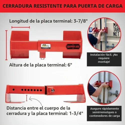 Vista 3 de Cerradura de Equipo de Carga Pesada para Puerta de Carga - Cerradura de Contenedor de Envío de Acero con Recubrimiento en Polvo - Cerradura