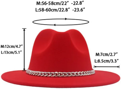Vista 7 de Faringoto Sombrero Fedora de fieltro de ala ancha de moda para mujer Otoño Invierno Hombres Panamá