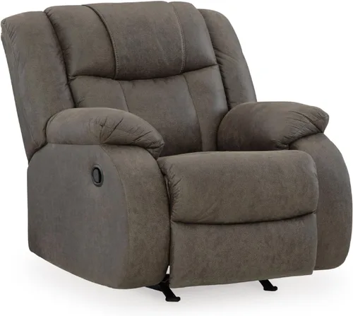 Vista 19 de Signature Design by Ashley - Sofá reclinable manual, primera base, color gris Space-saving 3-in wall distance, Easy-to-clean gunmetal faux leather