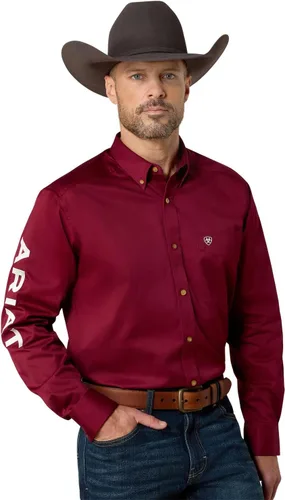 Vista 95 de Ariat Camisa de sarga con logotipo del equipo para hombre