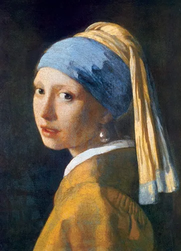 Vista 2 de EuroGraphics Vermeer - Pendiente de niña con perlas (6000-5158), 1000 piezas, color negro