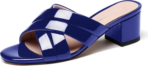 Vista 16 de WAYDERNS Sandalias de tacón bajo con puntera abierta y tacón bajo para mujer, de 2 pulgadas Beige