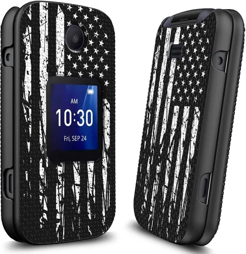Vista 8 de Funda para Alcatel Go Flip 4 / TCL Flip Pro / TCL Flip Pro con protector de pantalla de vidrio templado, cubierta de PC antideslizante a prueba