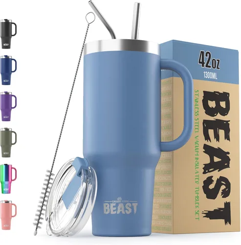 Vista 41 de Beast Vaso de 10 oz de Acero Inoxidable con Aislamiento al Vacío para Café y Hielo de Doble Pared Termo de Viaje (Blanco Ártico)