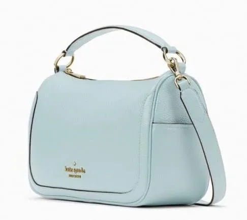 Vista 4 de Kate Spade Smoosh - Bolso bandolera con cremallera superior de cuero azul brillante, Azul Patchwork