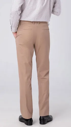 Vista 2 de Plaid&Plain Pantalones de vestir para hombre, pantalones caqui elásticos de ajuste recto sin arrugas