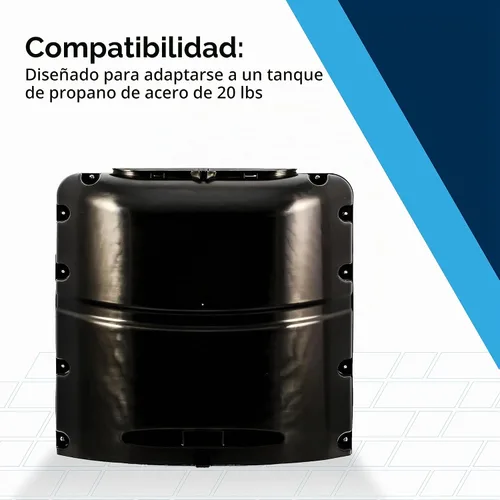 Vista 3 de Camco Cubierta de tanque de propano individual para cámper/RV - Cuenta con un panel superior extraíble y un diseño de polímero de servicio pesado