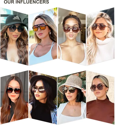 Vista 3 de SOJOS Gafas de sol de aviador polarizadas retro para mujer SJ2174 Tortuga ámbar/marrón
