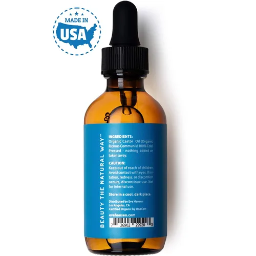 Vista 9 de Eve Hansen Aceite de ricino orgánico certificado por USDA, aceite portador puro para pestañas, cejas, cabello y piel con aplicador (2 onzas)