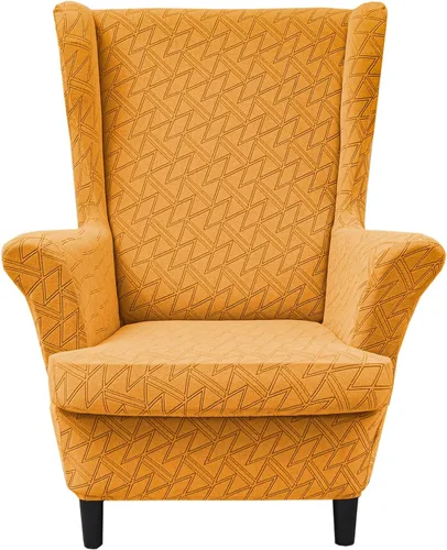 Vista 29 de HZDHCLH Fundas para silla de ala de 2 piezas, fundas de silla de ala de elastano elásticas para sillón del salón, fundas lavables para sofá