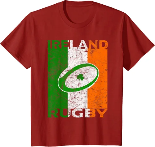 Vista 63 de Camiseta de rugby irlandés con la bandera de Irlanda, regalo vintage Negro