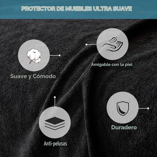 Vista 3 de MYSKY HOME Funda de Sofá Seccional para Perros, 2 Piezas Fundas de Sofá para Sofá en Forma de L, Funda de Sofá Lavable, Protector de Muebles Funda