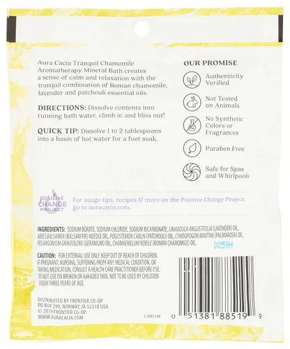 Vista 2 de Frontier Natural Product Coop Aura Cacia Tranquility - Baño mineral (6 x 2.5 onzas), 2.5 onzas