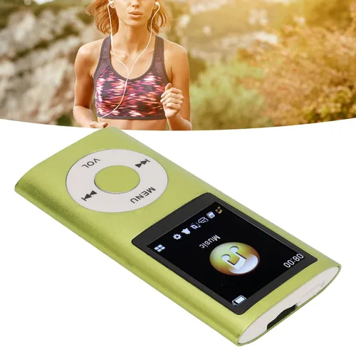 Vista 5 de Reproductor de MP3/MP4, reproductor de música portátil con auriculares, pantalla HD de 1.8 pulgadas, admite tarjeta de memoria de hasta 64 GB, Verde