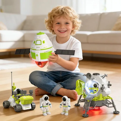 Vista 6 de AuntyFey Juguetes de naves espaciales para niños, transbordador de juguetes