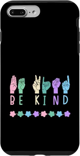 Vista 12 de Sign Language Be Kind Kindness ASL Pastel Pink Purple Blue Case for iPhone 16