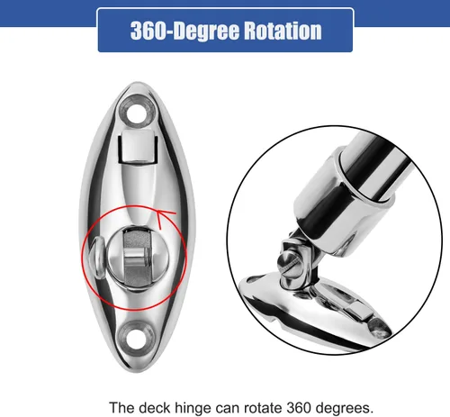 Vista 2 de Bisagra giratoria superior Bimini de liberación rápida para barco, rotación de 360 grados, acero inoxidable 316 sólido, hardware superior Bimini