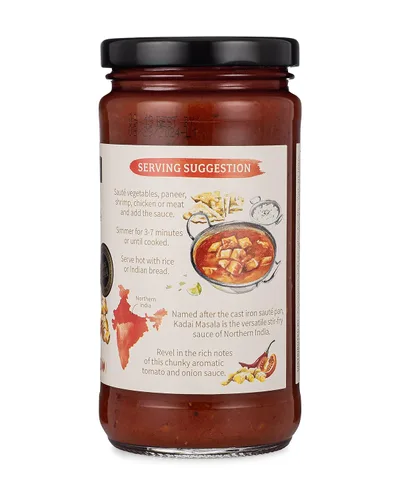 Vista 3 de Kalustyan's Salsa a fuego lento de curry indio de tomate, trae a casa los sabores de la comida india con esta versátil salsa india a base de tomate