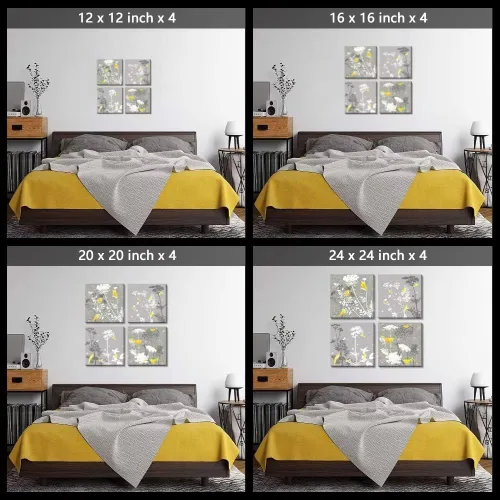 Vista 81 de Wall HDQ Arte de pared de flores para baño, dormitorio, sala de estar, decoración de pared azul y naranja, pintura floral, lienzo impreso, imagen