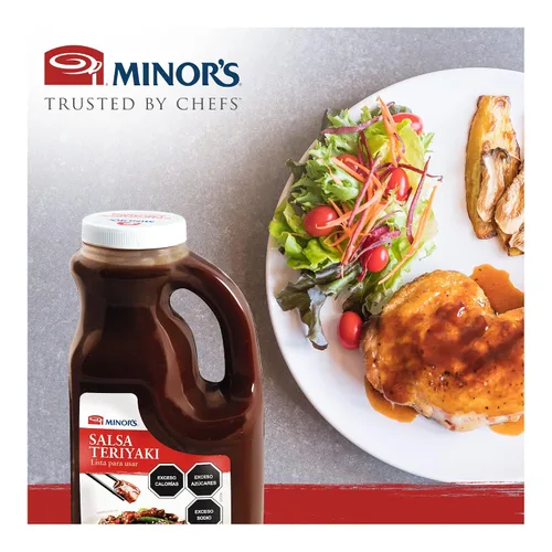 Vista 6 de Minor's Salsa teriyaki y salteada, salsa barbacoa y adobo, botella a granel de 4 libras y 9.6 onzas (el embalaje puede variar) (paquete de 2)