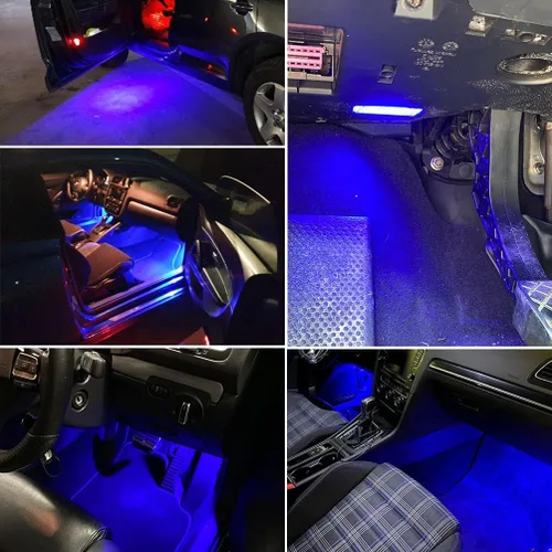 Vista 6 de Golf GTI MK5 MK6 Luces de Proyector de Cortesía Led para Puerta de VW Touareg Tigvan Eos Passat B5 B6 CC Golf 4/5/6 Sharan Beetle Luz Azul LED